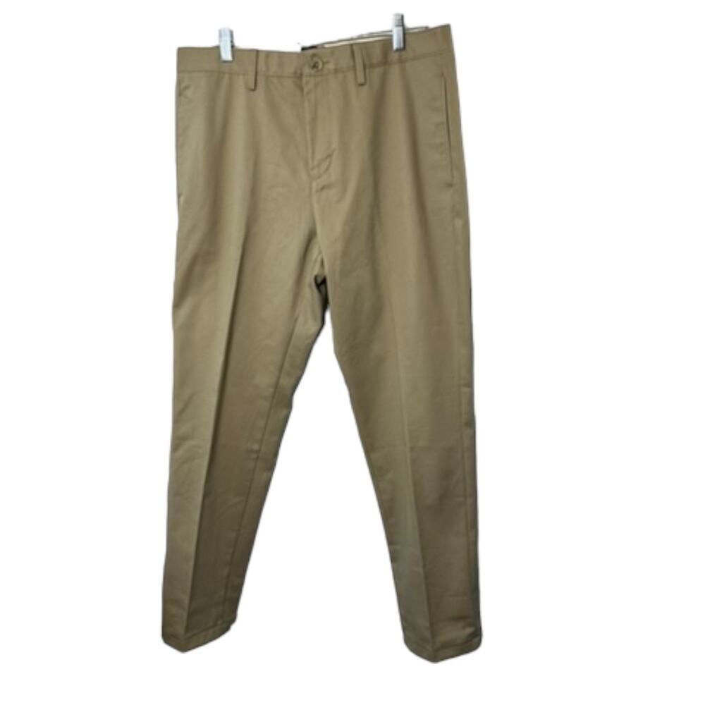 Lands End Khaki Flat Front Straight Fit Pants Men's Size 33x30